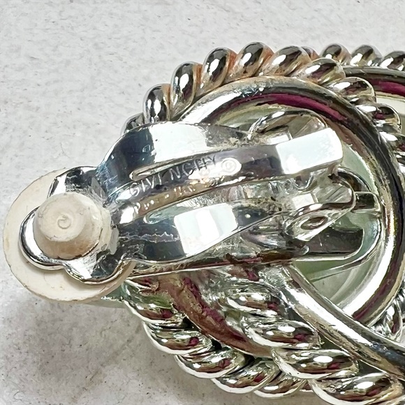 Givenchy Couture Silver Tiered Hoop Clip-On Earrings - Picture 6 of 7